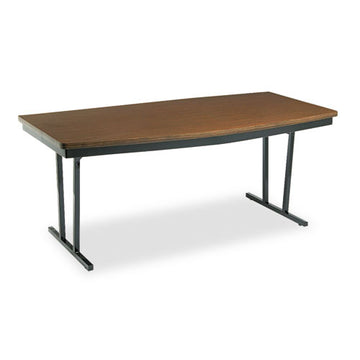 Barricks Economy Conference Folding Table, Boat, 96w X 36d X 30h, Walnut-black freeshipping - TVN Wholesale